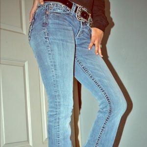 Miss Me, angel wing, bootcut jeans